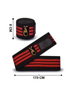 MD Knee Support Wraps for Weightlifting, Fitness & Gym Workouts 2Pcs, Red  - Image 4
