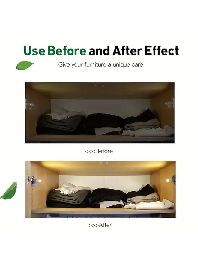 6 قطع أضضاء خزانة LED ذات حساس ذكي ذاتية التشغيل، ضوء أبيض دافئ - Image 5