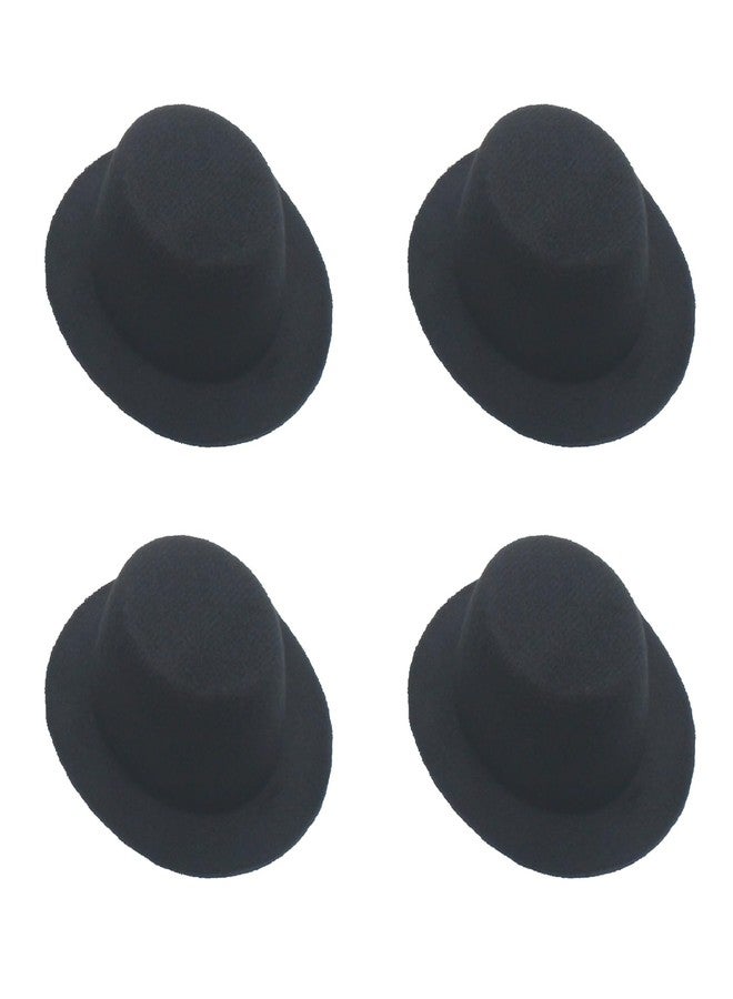 FDXGYH 10 Pcs Mini Formal Hats Black Doll Fedoras Mini Top Hats for Crafts Hair Accessories Decorate - Image 1