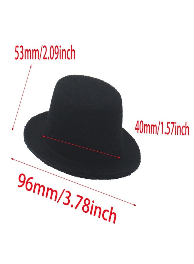 FDXGYH 10 Pcs Mini Formal Hats Black Doll Fedoras Mini Top Hats for Crafts Hair Accessories Decorate - Image 2