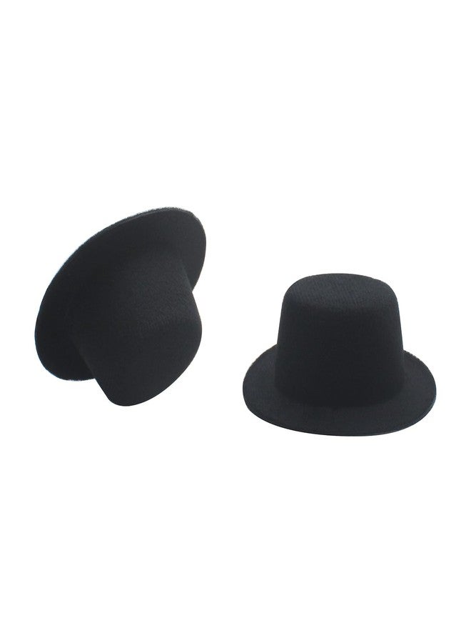 FDXGYH 10 Pcs Mini Formal Hats Black Doll Fedoras Mini Top Hats for Crafts Hair Accessories Decorate - Image 3