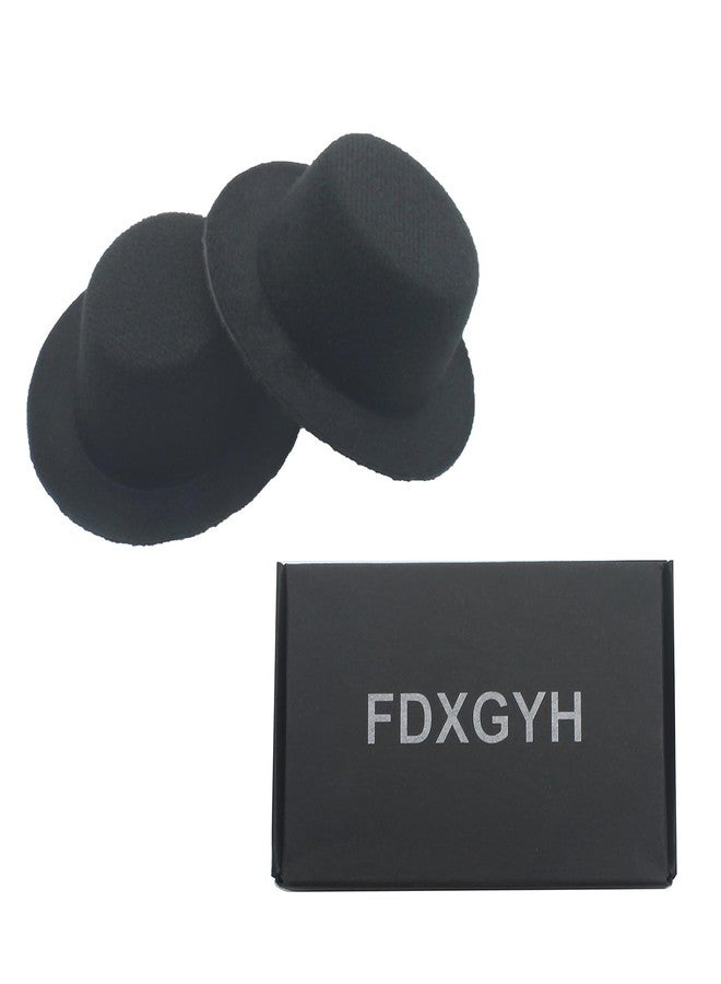 FDXGYH 10 Pcs Mini Formal Hats Black Doll Fedoras Mini Top Hats for Crafts Hair Accessories Decorate - Image 4