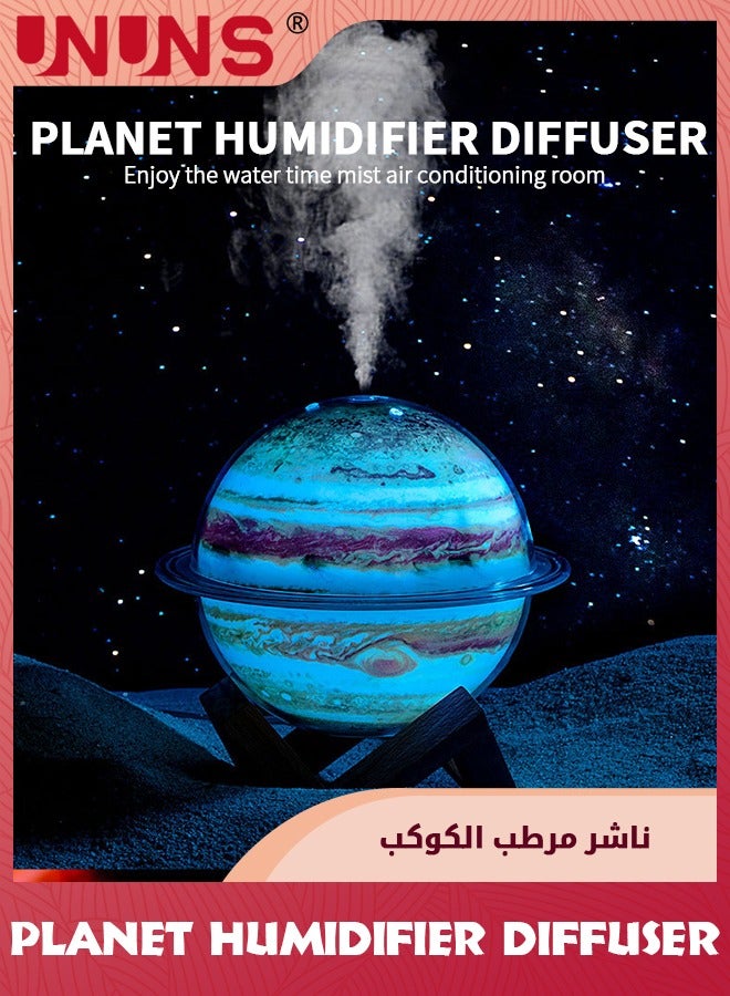 UNUNS Mini Diffuser Humidifier,Innovative Planet Light Humidifier,2 IN 1 LED Night Light And Humidifier,Cool Mist Humidifiers,USB Humidifiers With Stand,Jupiter Night Light For Kids Room Decor,330ml - Image 2