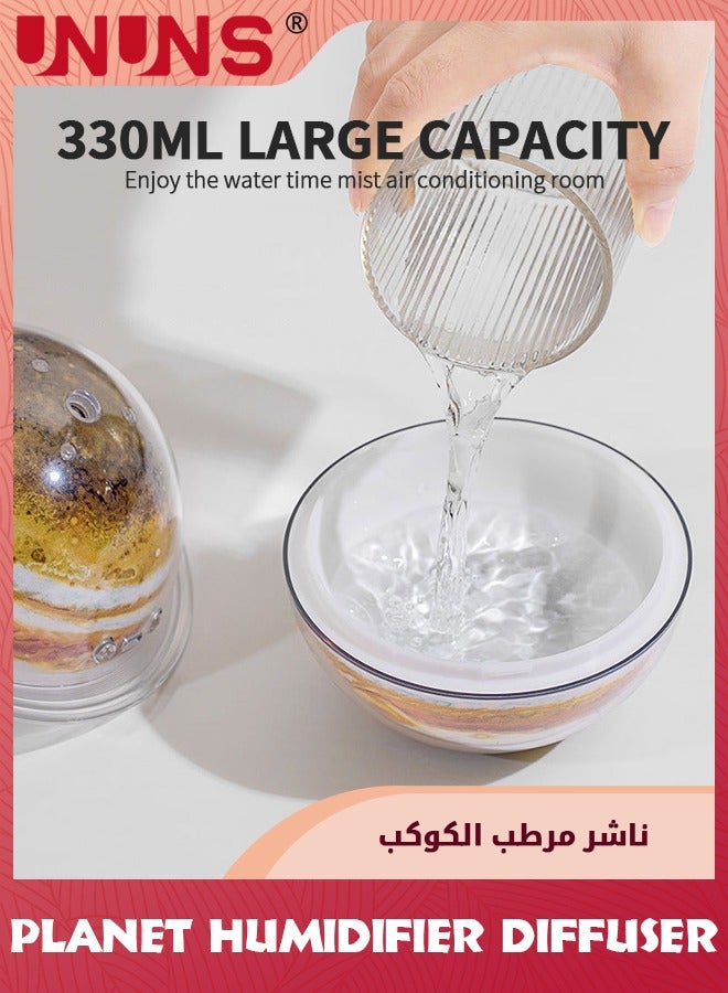 UNUNS Mini Diffuser Humidifier,Innovative Planet Light Humidifier,2 IN 1 LED Night Light And Humidifier,Cool Mist Humidifiers,USB Humidifiers With Stand,Jupiter Night Light For Kids Room Decor,330ml - Image 4