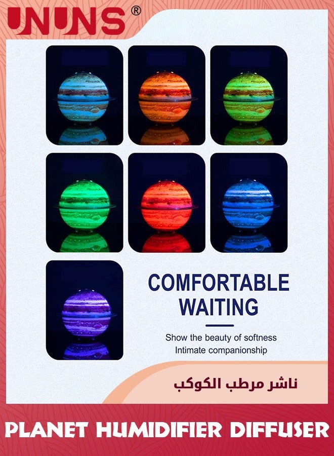 UNUNS Mini Diffuser Humidifier,Innovative Planet Light Humidifier,2 IN 1 LED Night Light And Humidifier,Cool Mist Humidifiers,USB Humidifiers With Stand,Jupiter Night Light For Kids Room Decor,330ml - Image 3