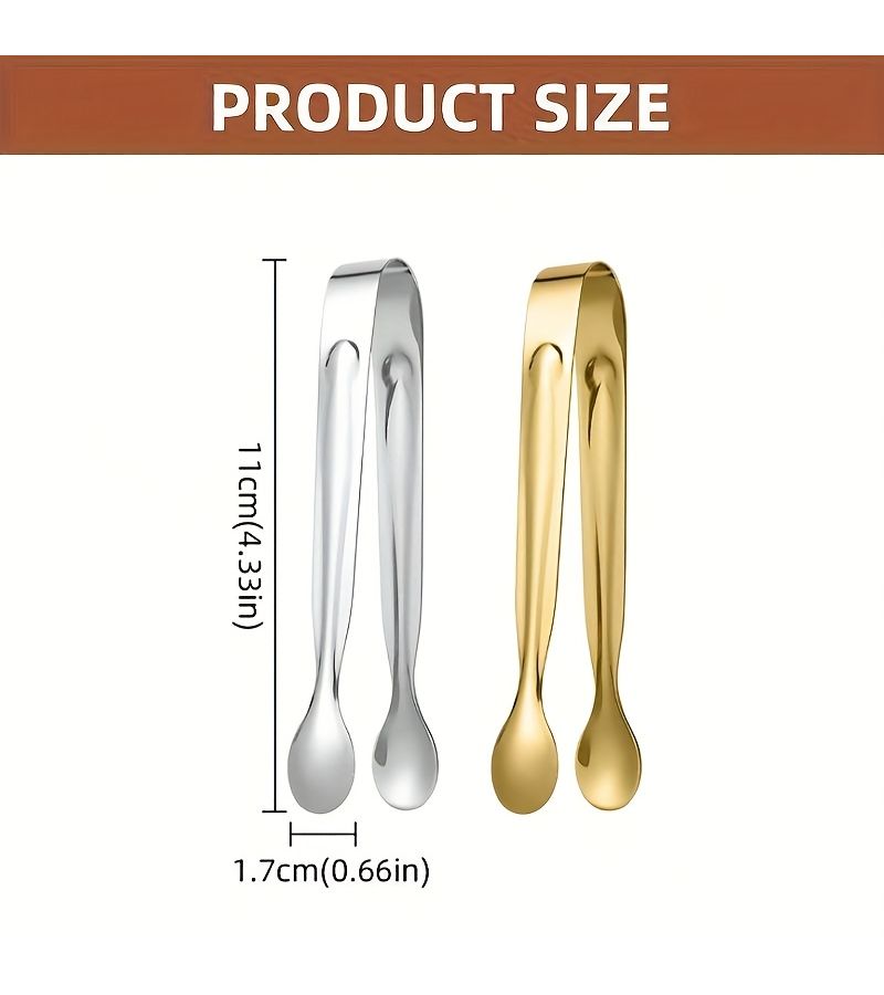 Stainless Steel Sugar Tongs Silvery 1pc Multi Functional Kitchen Tool - Image 2
