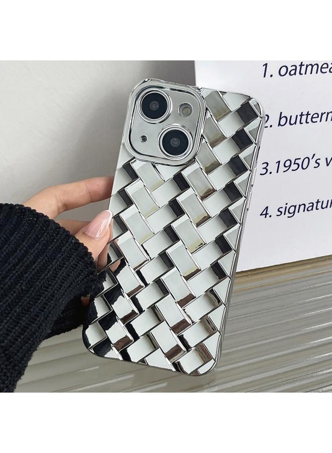 اس-توب جراب لهاتف iPhone 15 بتصميم نسيج ريترو مطلي بالكهرباء - Image 1