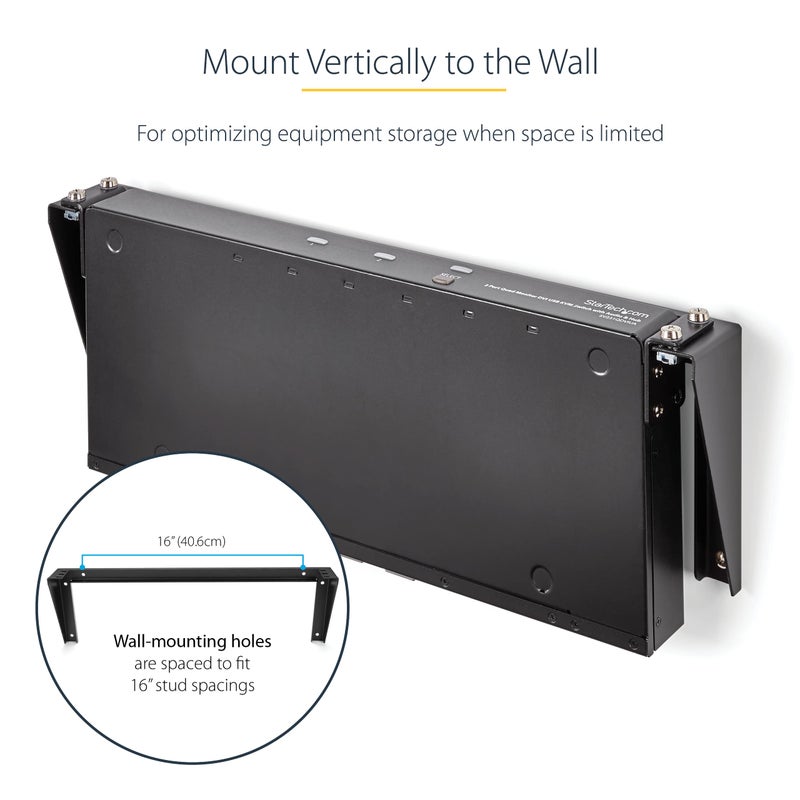 StarTech.com 1U Wall Mount Patch Panel Bracket â€“ 19 in â€“ Steel - Vertical Mounting Bracket for Networking and Data Equipment, TAA (RK119WALLV) - Image 4