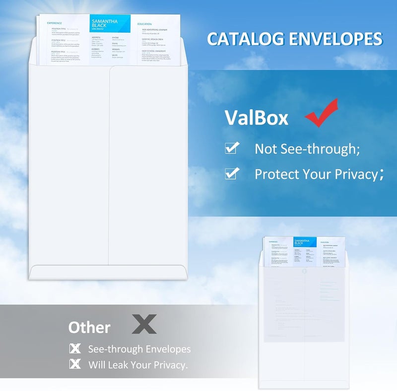 ValBox 10x13 Self Seal Catalog Envelopes 150 Packs Large White Envelopes with Peel and Seal Flap for Mailing, Organizing and Storage - Image 5