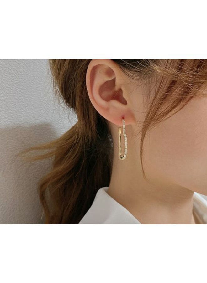 NIBEMINENT - Rhinestone Studded Heart Shaped Hoops - Image 1