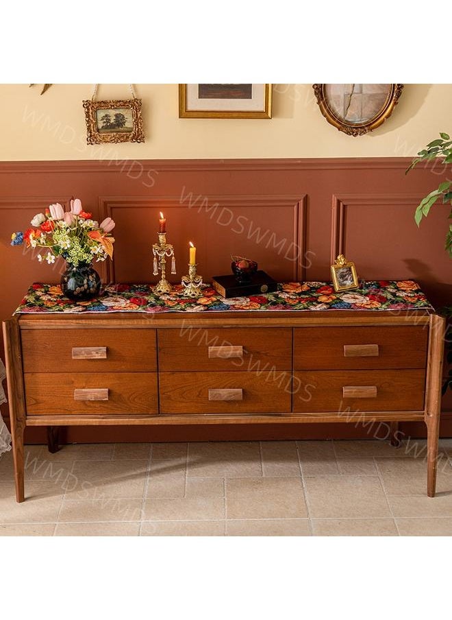 Bluejw - Household American Style Light Luxury Jacquard Embroidery Sense Advanced Sense Bucket Long Strip Living Room Western Dining Table Table Runner Tea Flag Cloth Vintage - Image 1