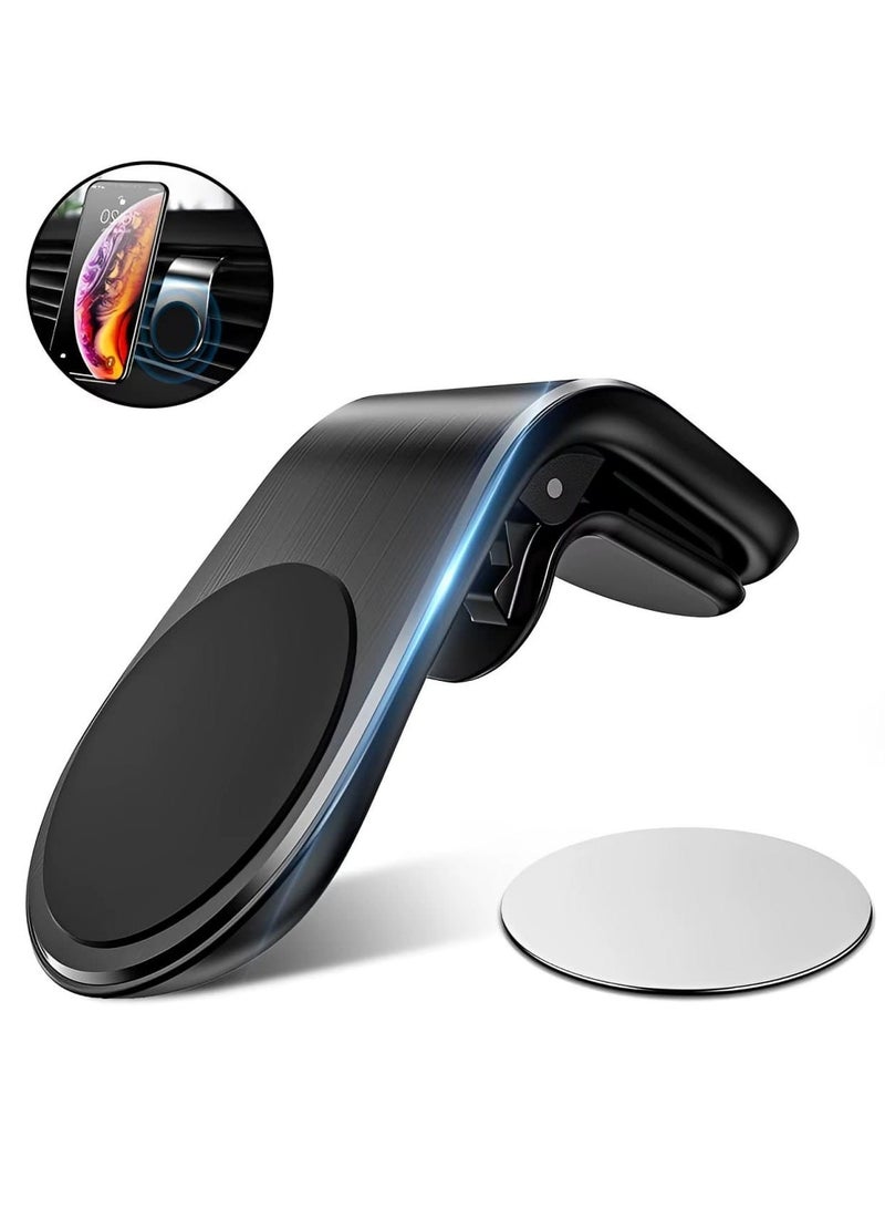 Magnetic car phone holder. Its modern design and powerful magnets ensure your phone stays in place even on rough roads, providing a safer and easier driving experience. - Image 1