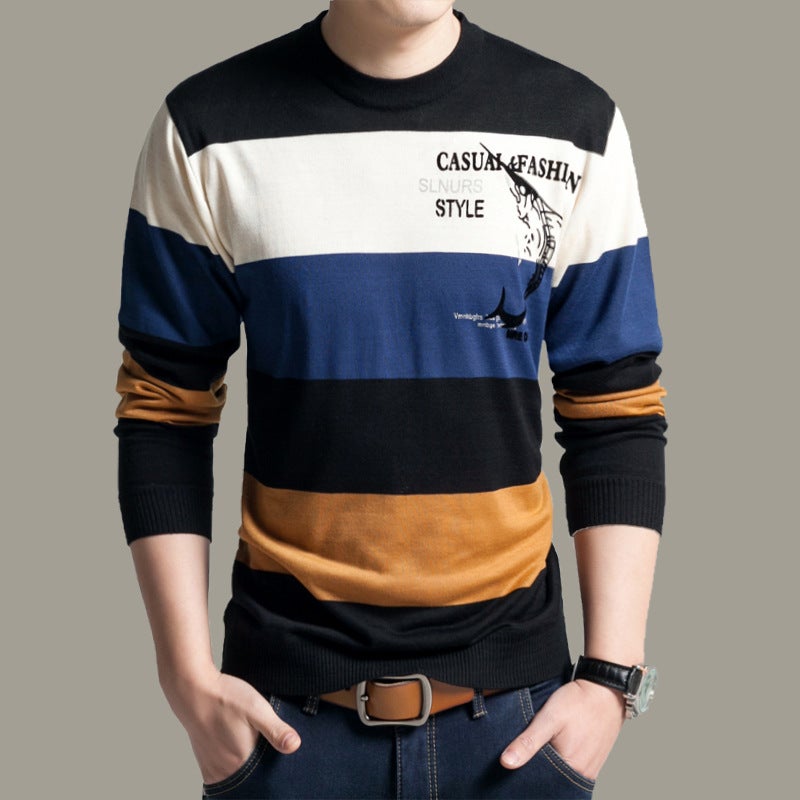 Spring New Youth Cartoon T-Shirt Printed Loose T-Shirt Long Sleeve Men's Animal Polyester Crewneck Sweater Men's Sweater - Image 1