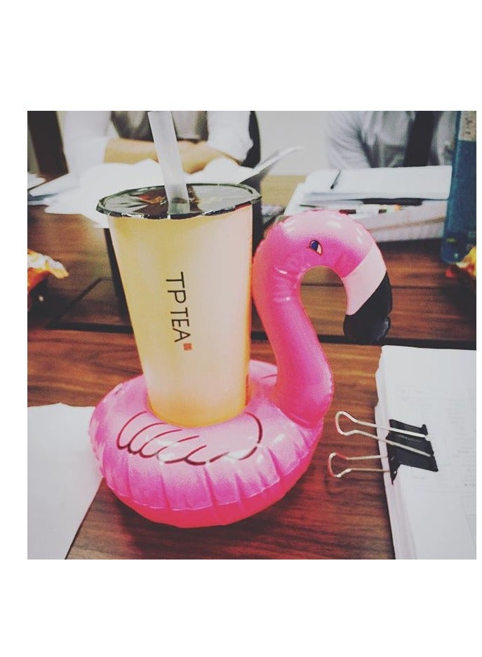 إسكدنيا حامل أكواب محمول قابل للنفخ لحمام السباحة مطبوع عليه فلامنغو - Image 3