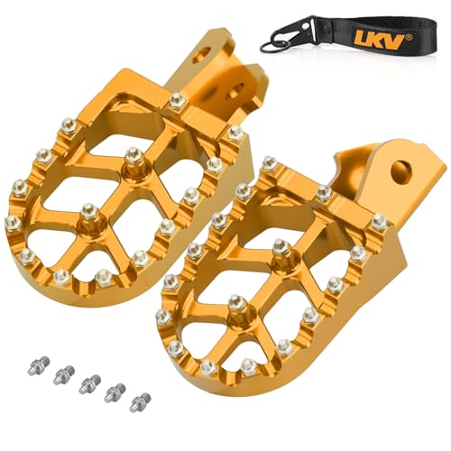 LKV Sur Ron Dirt Bike Foot Pegs CNC Motorcycle Footpegs Pedals Rests Compatible with Sur Ron light Bee S/X Segway X160 X260 Talaria Sting MX3 MX4 Taparia XXX, Gold - Image 1