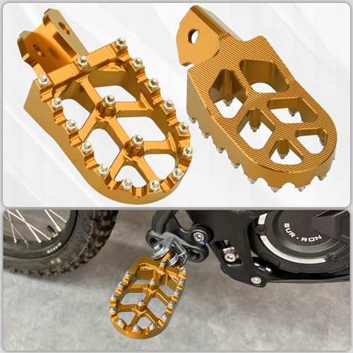 LKV Sur Ron Dirt Bike Foot Pegs CNC Motorcycle Footpegs Pedals Rests Compatible with Sur Ron light Bee S/X Segway X160 X260 Talaria Sting MX3 MX4 Taparia XXX, Gold - Image 5