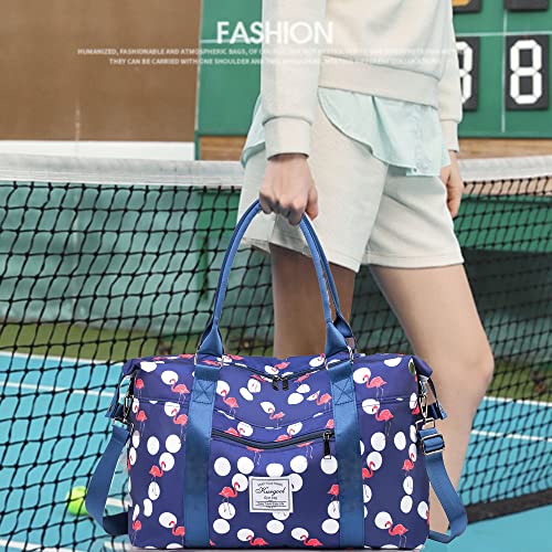 KURGOOL Gym Bag with Wet Pocket Waterproof Sports Duffel Travel Tote Bags for Weekend Getaway Lightweight Trendy Weekender Overnight Bags for Women - Image 3