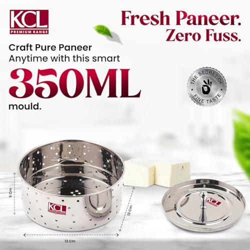 KCL Stainless Steel Round Paneer Maker/Mould/Strainer - 1 Unit (350 ML) - Image 2