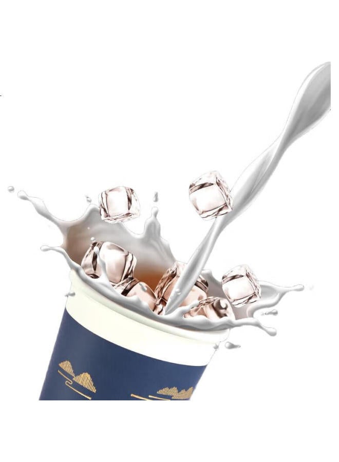 Deli 280Ml Disposable Paper Cups, Thickened With Gold Foil Embossing, High-End Business Style, Blue, Pack Of 50 - Image 1