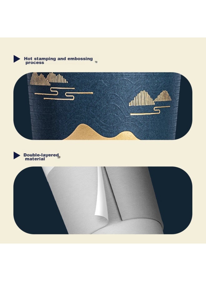 Deli 280ml Disposable Paper Cups, Thickened With Gold Foil Embossing, High-end Business Style, Blue, Pack Of 50 - Image 5