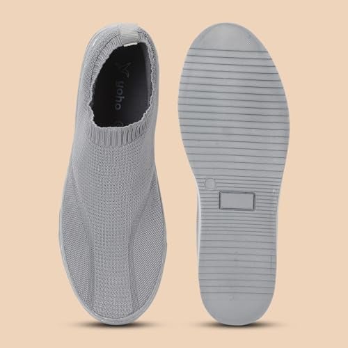 YOHO FreeStep spacious and casual slip on shoes | Comfortable for long hours of walking | Outperforms memory foam | Arch support Insole | Dove Grey - UK 7 - Image 4