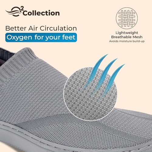 YOHO FreeStep spacious and casual slip on shoes | Comfortable for long hours of walking | Outperforms memory foam | Arch support Insole | Dove Grey - UK 7 - Image 3