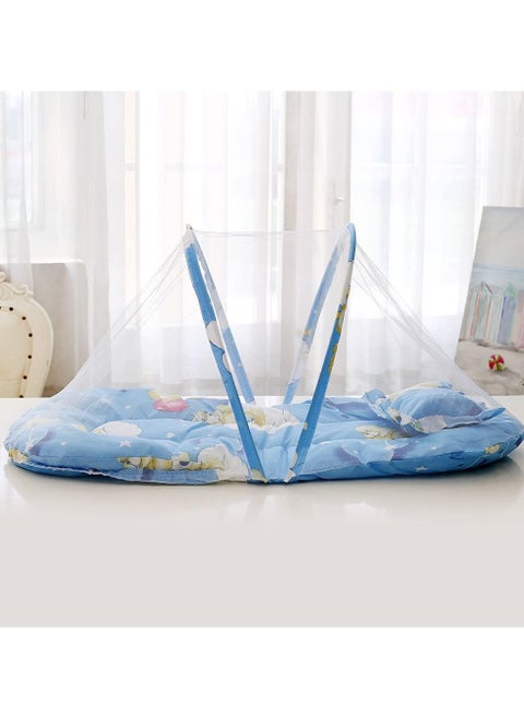 Baby Bedding Set/Baby Bedding Mattress Set with Mosquito Net/Baby Bed Set and Baby (0-36 Months, BLUE)
