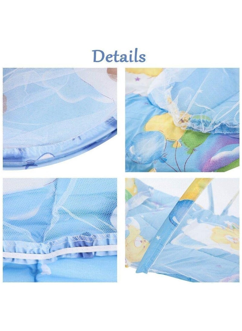 Generic - Baby Bedding Set/Baby Bedding Mattress Set with Mosquito Net/Baby Bed Set and Baby (0-36 Months, BLUE) - Image 1