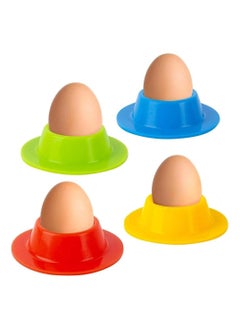 Oasisgalore 4-Pack Colorful Silicone Egg Holder Set - Stackable Egg Cups for Kitchen, Boiled Eggs, Breakfast  - Image 1