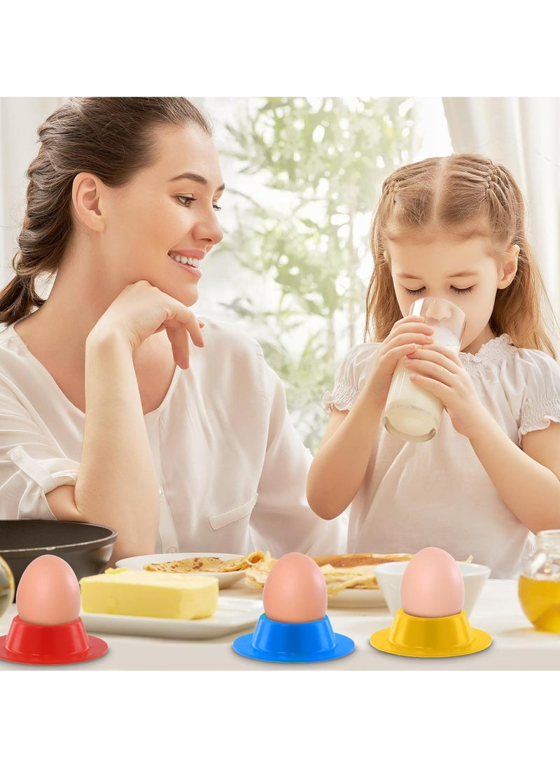 أوزيغالور طقم حامل بيض سيليكون ملون مكون من 4 عبوات - أكواب بيض قابلة للتكديس للمطبخ والبيض المسلوق والفطور  - Image 5