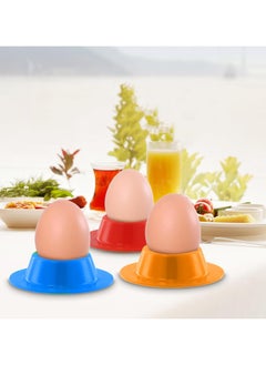 Oasisgalore 4-Pack Colorful Silicone Egg Holder Set - Stackable Egg Cups for Kitchen, Boiled Eggs, Breakfast  - Image 4