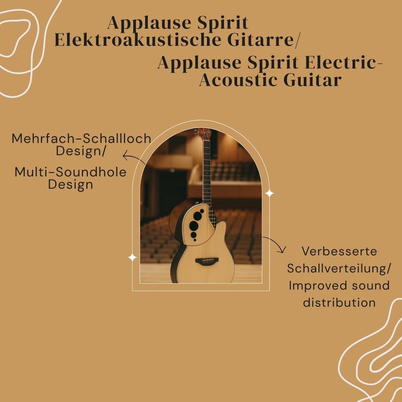 Applause Electro-Acoustic Guitar Spirit AAE-044-4S - Natural Finish - Image 4