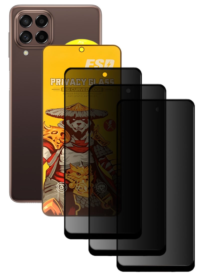 ESD 3 Pieces Tempered Dustproof Privacy Glass Screen Protector Compatible For Samsung Galaxy M53 5G - Image 1