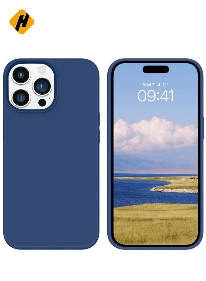 HuHa Soft Silicone Rubber Bumper Microfiber Lining Hard Back iPhone 14 Pro Max Back Cover Shockproof Protective Case Cover, Anti-Scratch, Dustproof, Premium Quality, Slim-Fit  - Image 1