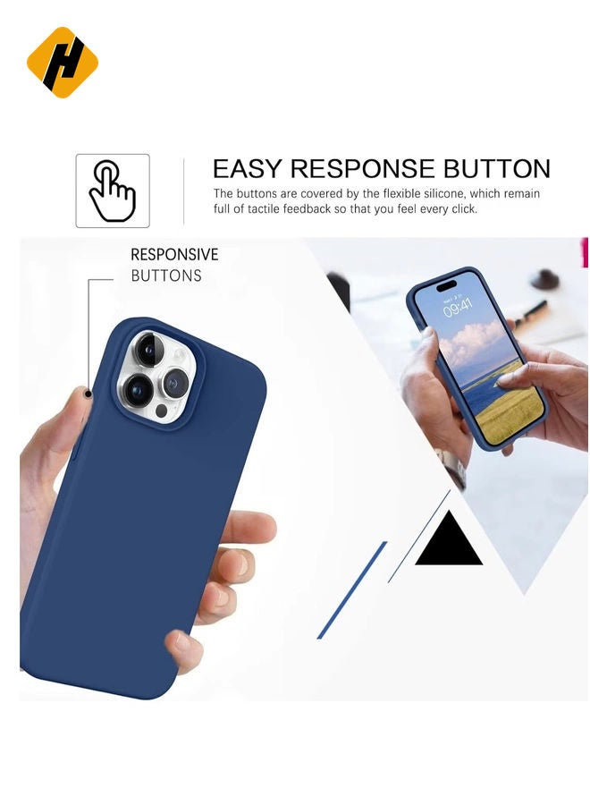 HuHa Soft Silicone Rubber Bumper Microfiber Lining Hard Back iPhone 14 Pro Max Back Cover Shockproof Protective Case Cover, Anti-Scratch, Dustproof, Premium Quality, Slim-Fit  - Image 5