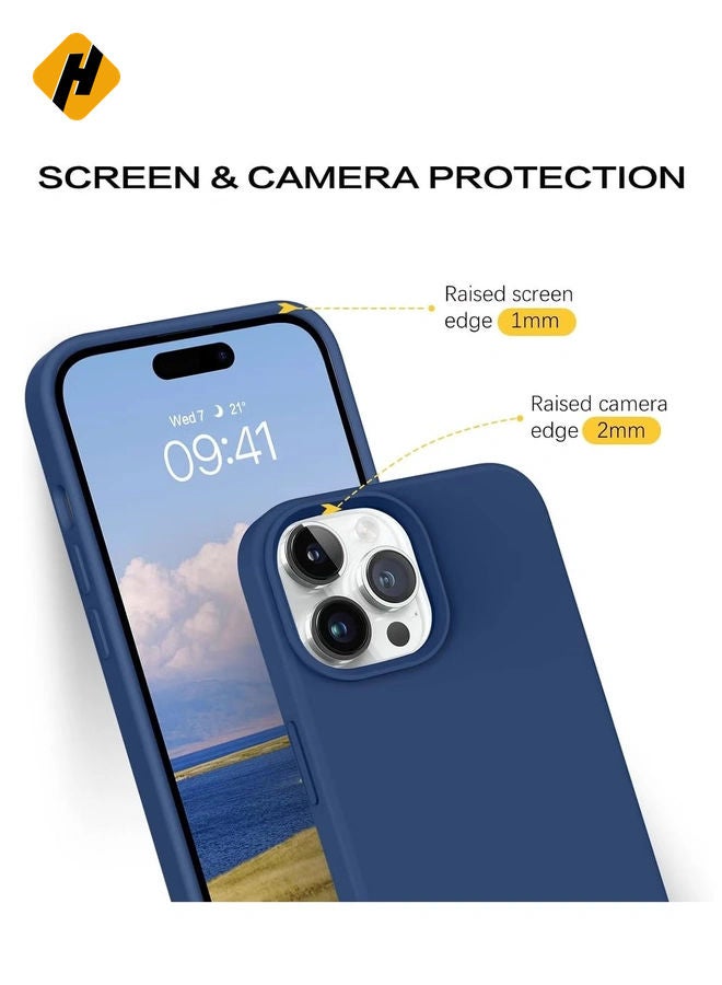 HuHa Soft Silicone Rubber Bumper Microfiber Lining Hard Back iPhone 14 Pro Max Back Cover Shockproof Protective Case Cover, Anti-Scratch, Dustproof, Premium Quality, Slim-Fit  - Image 2