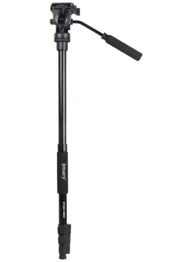 جيه ماري حامل ثلاثي القوائم احترافي 2 في 1 وحامل أحادي القوائم KT285+NB50 مع رأس هيدروليكي سائل، ارتفاع قابل للتعديل 48-177.5 سم، صغير الحجم وقابل للطي 45.5 سم، حامل ثابت شديد التحمل - أسود - Image 2