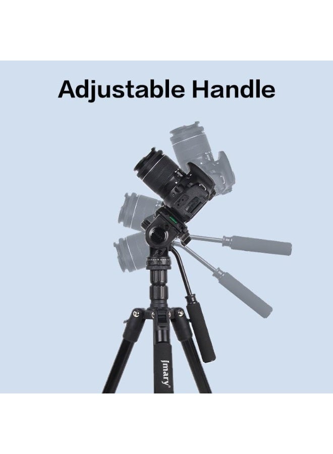 جيه ماري حامل ثلاثي القوائم احترافي 2 في 1 وحامل أحادي القوائم KT285+NB50 مع رأس هيدروليكي سائل، ارتفاع قابل للتعديل 48-177.5 سم، صغير الحجم وقابل للطي 45.5 سم، حامل ثابت شديد التحمل - أسود - Image 4