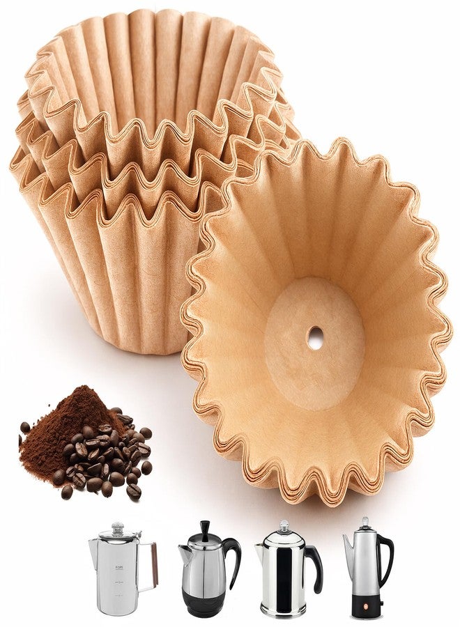 Prudiut 150Pcs Coffee Filters Compatible with Farberware Coffee Percolator, Unbleached Percolator Coffee Filters for Coletti 6Cup, FCP240 Yosemite, Elite Gourmet 6Cup, Basket Coffee Filter - Image 1