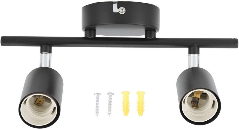 2 Light Track Lighting Fixtures, Flush Mount Ceiling Track Light, Adjustable Iron Rotatable Ceiling Lights Kit, for Kitchen, Living Room, Bedroom - Image 1