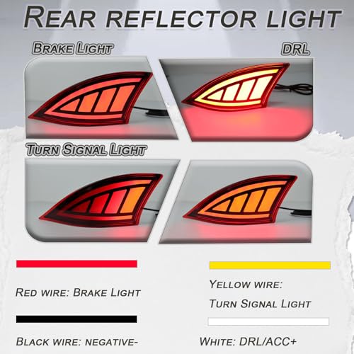 GEEGEETOP Full Lens LED Rear Reflector Bumper Fog Light Assembly kit for Lexus IS IS250 IS300 IS350 IS200t is-F 2014-20,Sequential Turn Signal Light&Brake Light&Daytime Running Light,2 PCS (RED) - Image 2