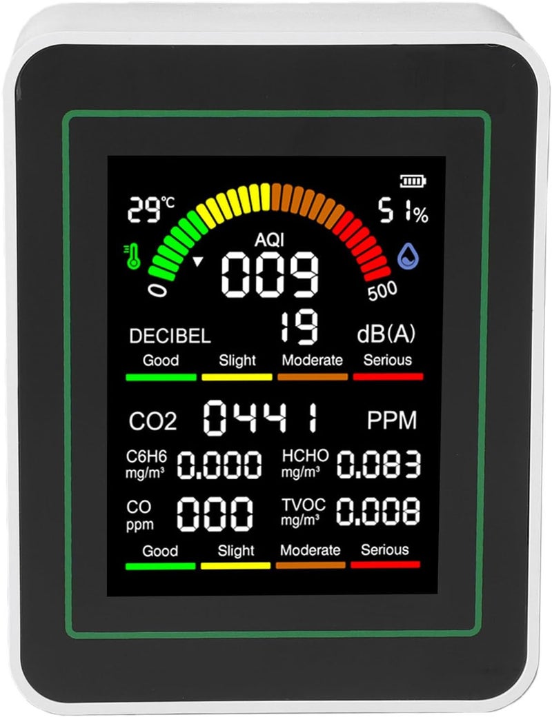 Dpofirs Air Quality Tester with 2.8" Display | Monitor CO2 HCHO TVOC CO Temperature Humidity for Indoor Use - Image 2