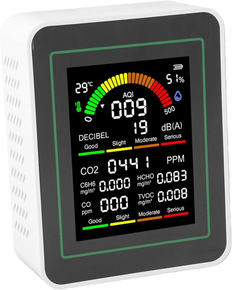 Dpofirs Air Quality Tester with 2.8" Display | Monitor CO2 HCHO TVOC CO Temperature Humidity for Indoor Use - Image 3