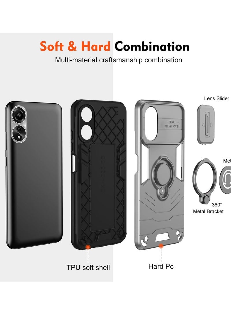 GOLDEN MASK GOLDEN MASK For Oppo Reno 8T 5G Armored Window Bracket Camera Shield Cover Camera Lend Protection With Ringe (Gray)  - Image 3