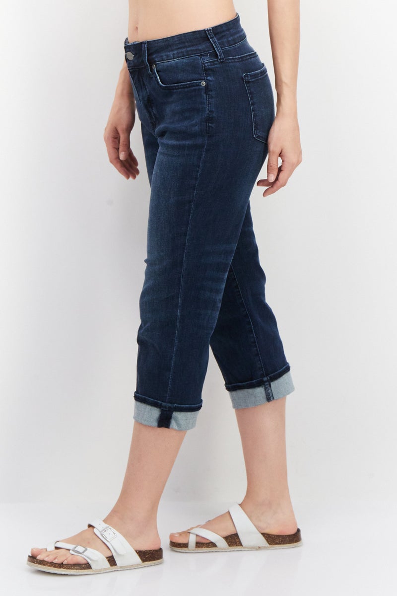 NYDJ Women Straight Fit Plain Stretchable Denim, Navy - Image 4