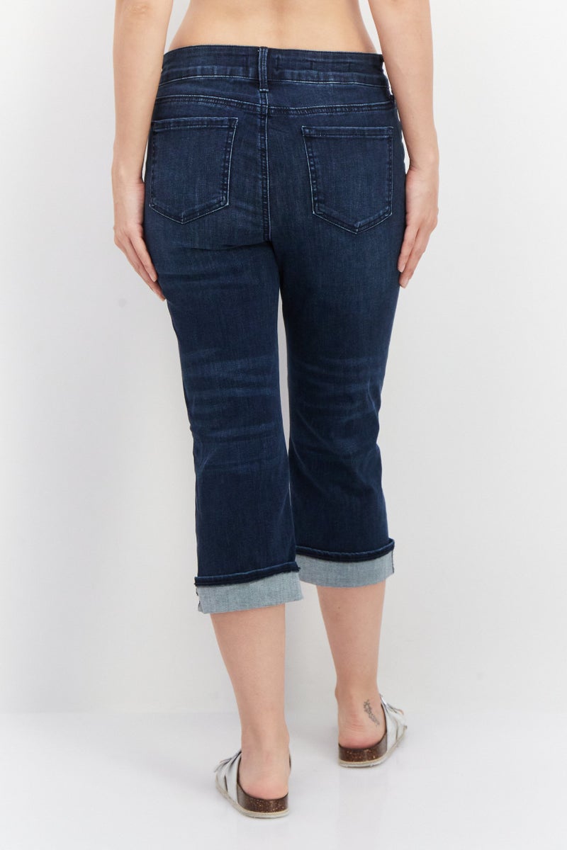 NYDJ Women Straight Fit Plain Stretchable Denim, Navy - Image 2