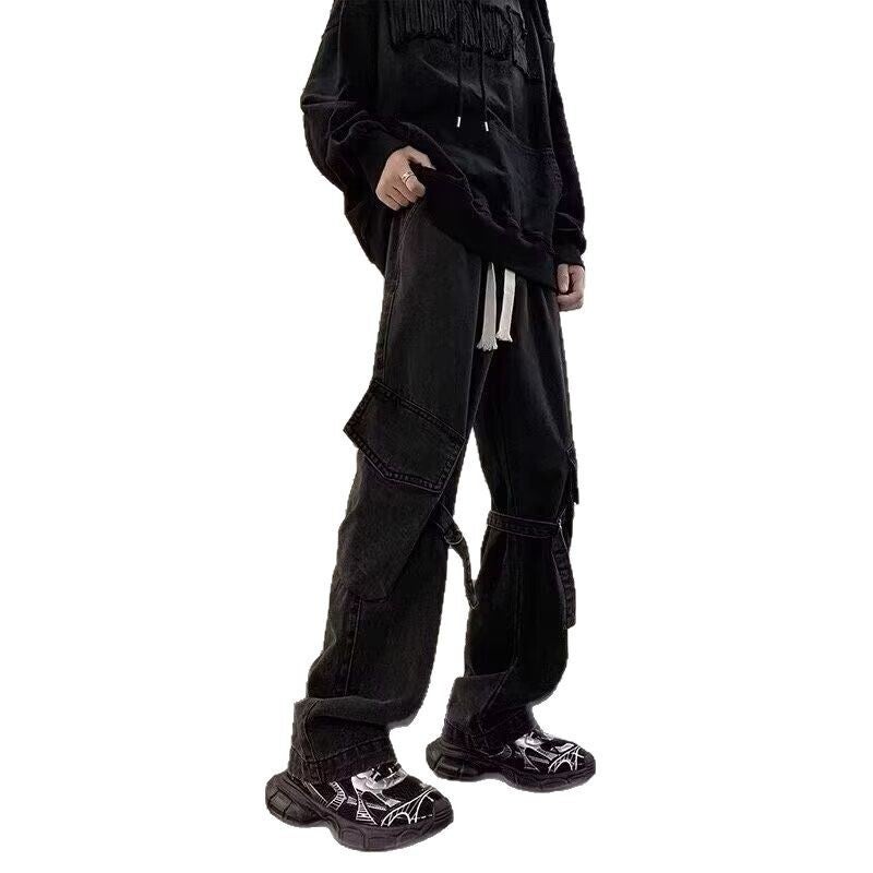 Unisex Classic Denim Jeans Loose Fit Daily Outdoor Wear - Image 4