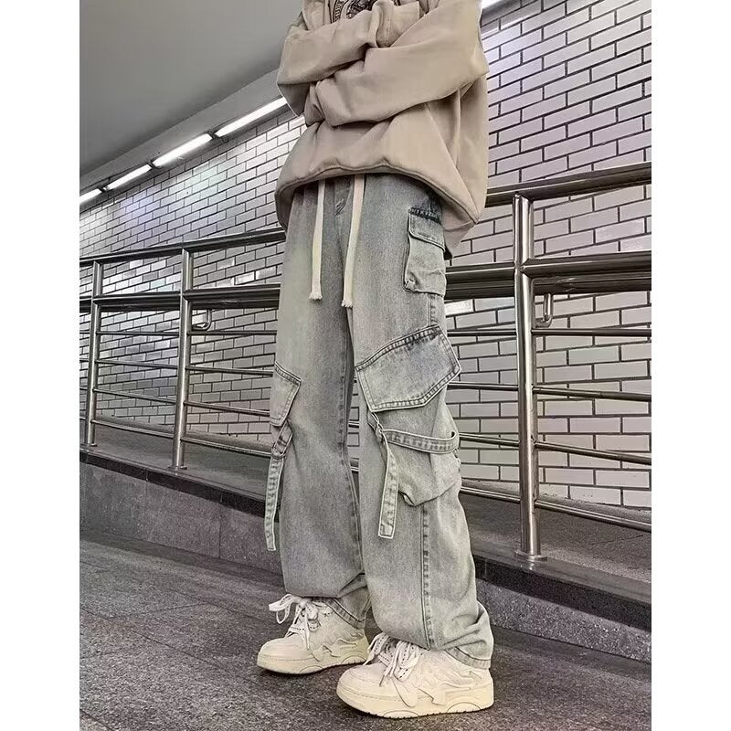 Unisex Classic Denim Jeans Loose Fit Daily Outdoor Wear - Image 2
