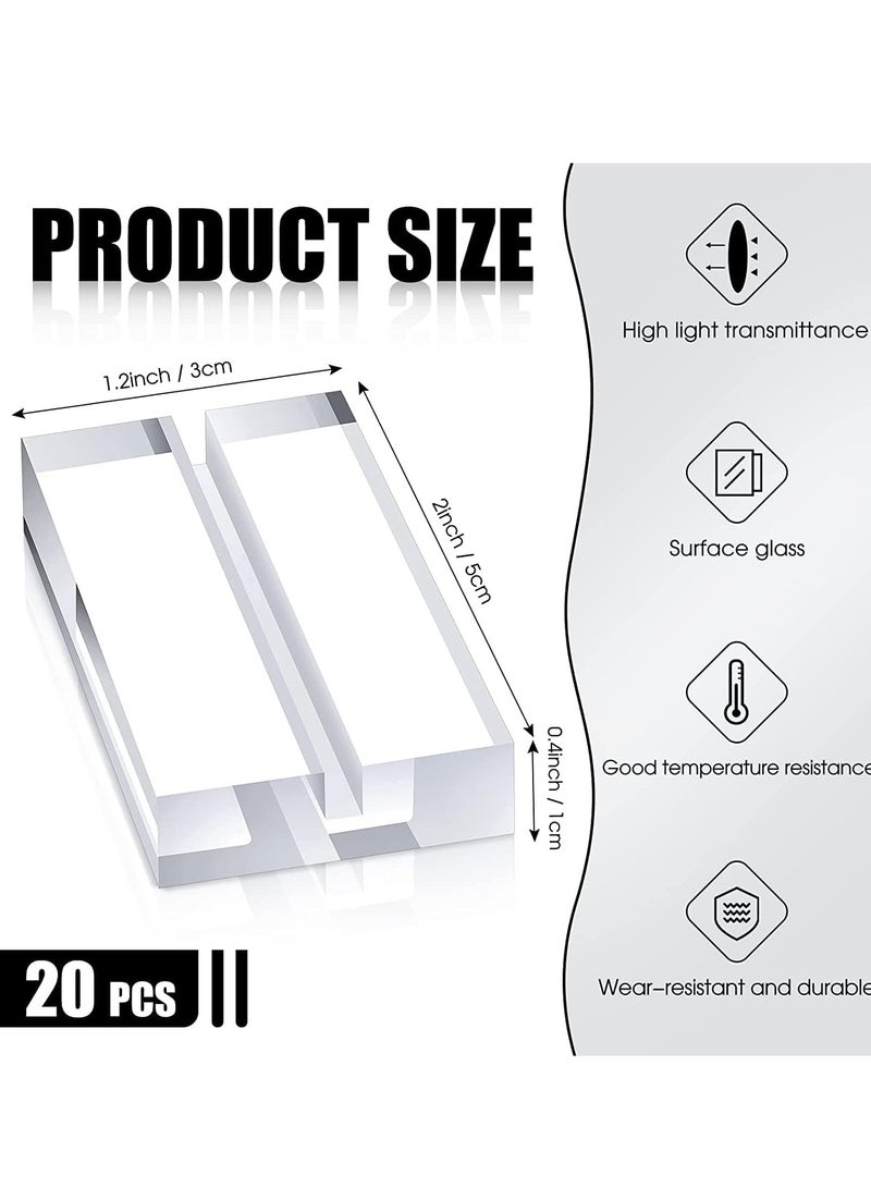 FengSVMA 20 Pieces Acrylic Stands Clear Place Card Holders with Card Slot Table Numbers Display Stands Wedding Sign Holders Acrylic Card Display Stand for Wedding Table Numbers Photos Office Menu Meeting  - Image 2