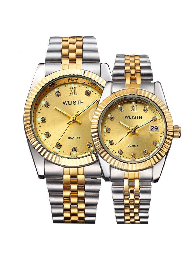 Gonice Gonice Men's Wrist Watch Women's Waterproof Luxury Watches Couple Pair Fashion Stainless Steel Pair Watches  - Image 1